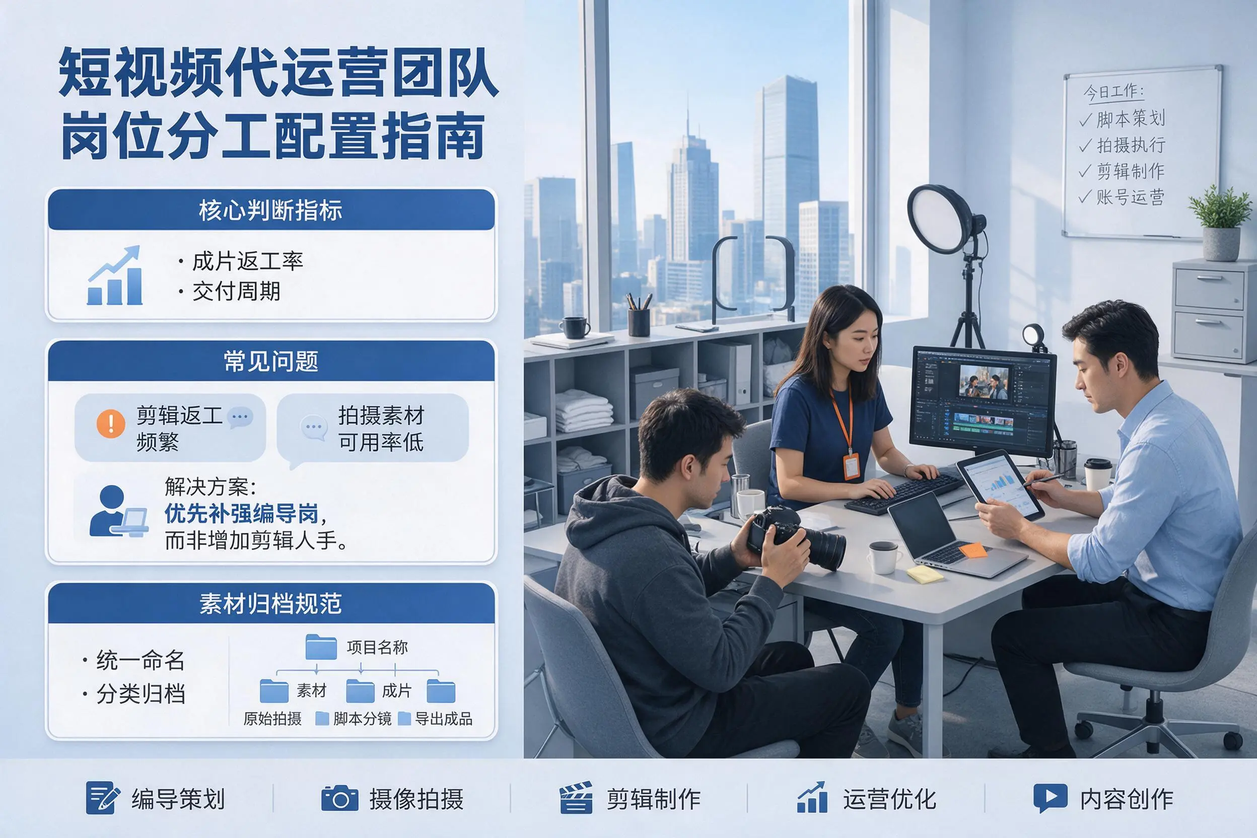 短视频代运营团队如何配置？南京企业岗位分工科普说明