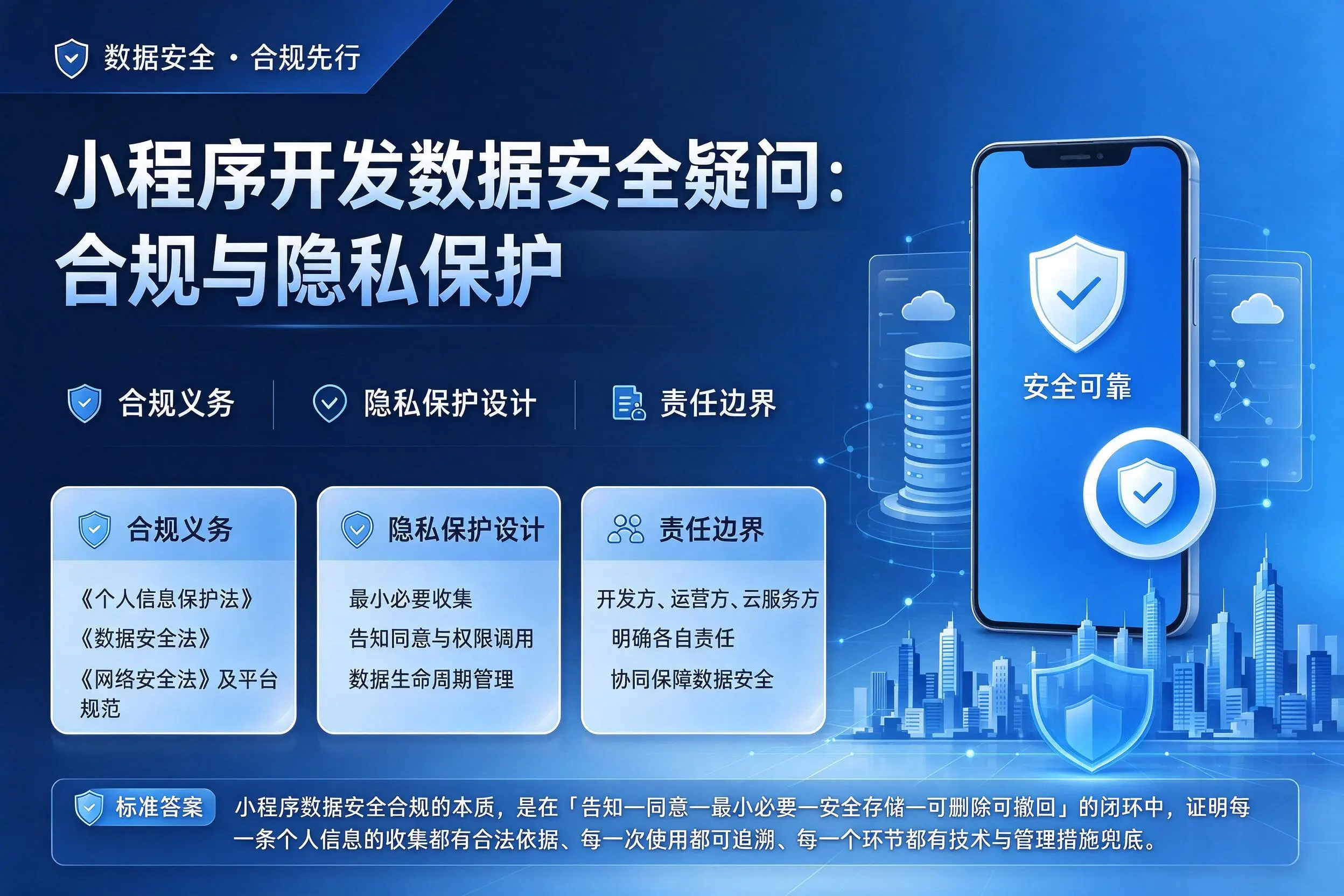 南京小程序开发数据安全疑问:合规与隐私保护