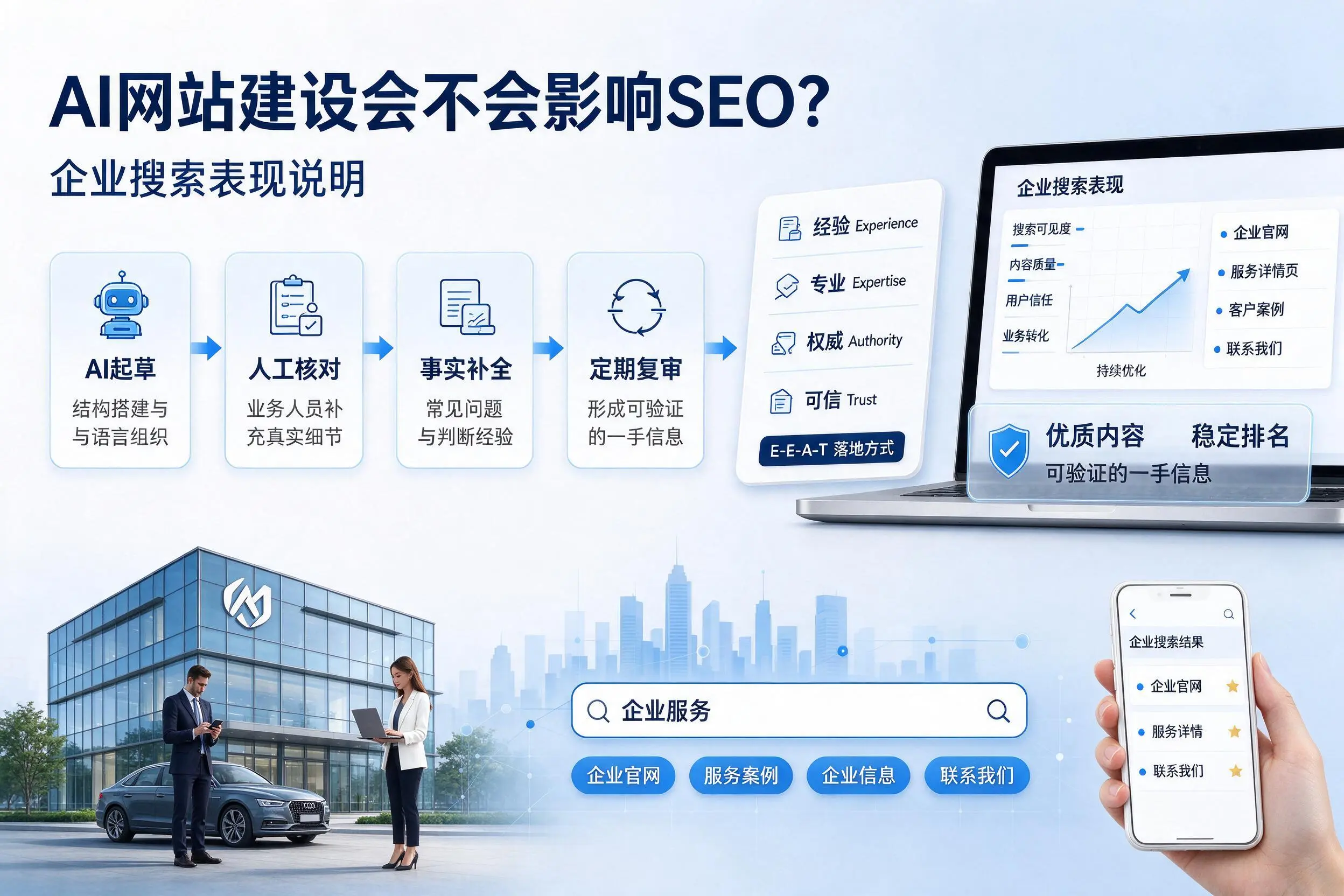 AI网站建设会不会影响SEO？南京企业搜索表现说明
