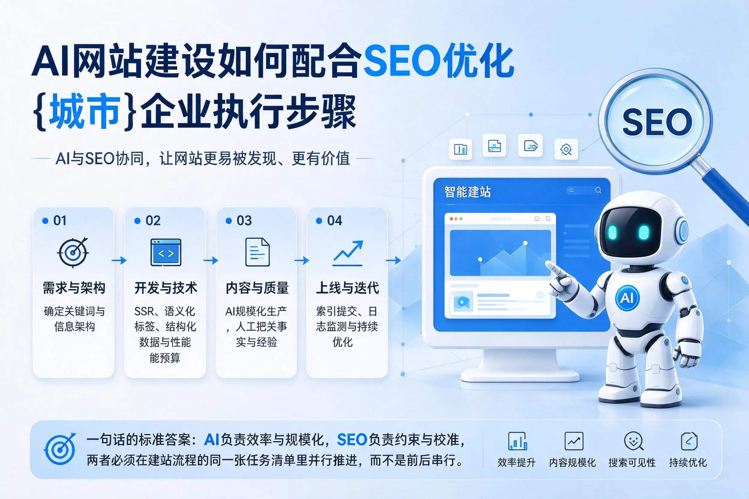 AI网站建设如何配合SEO优化，南京企业执行步骤