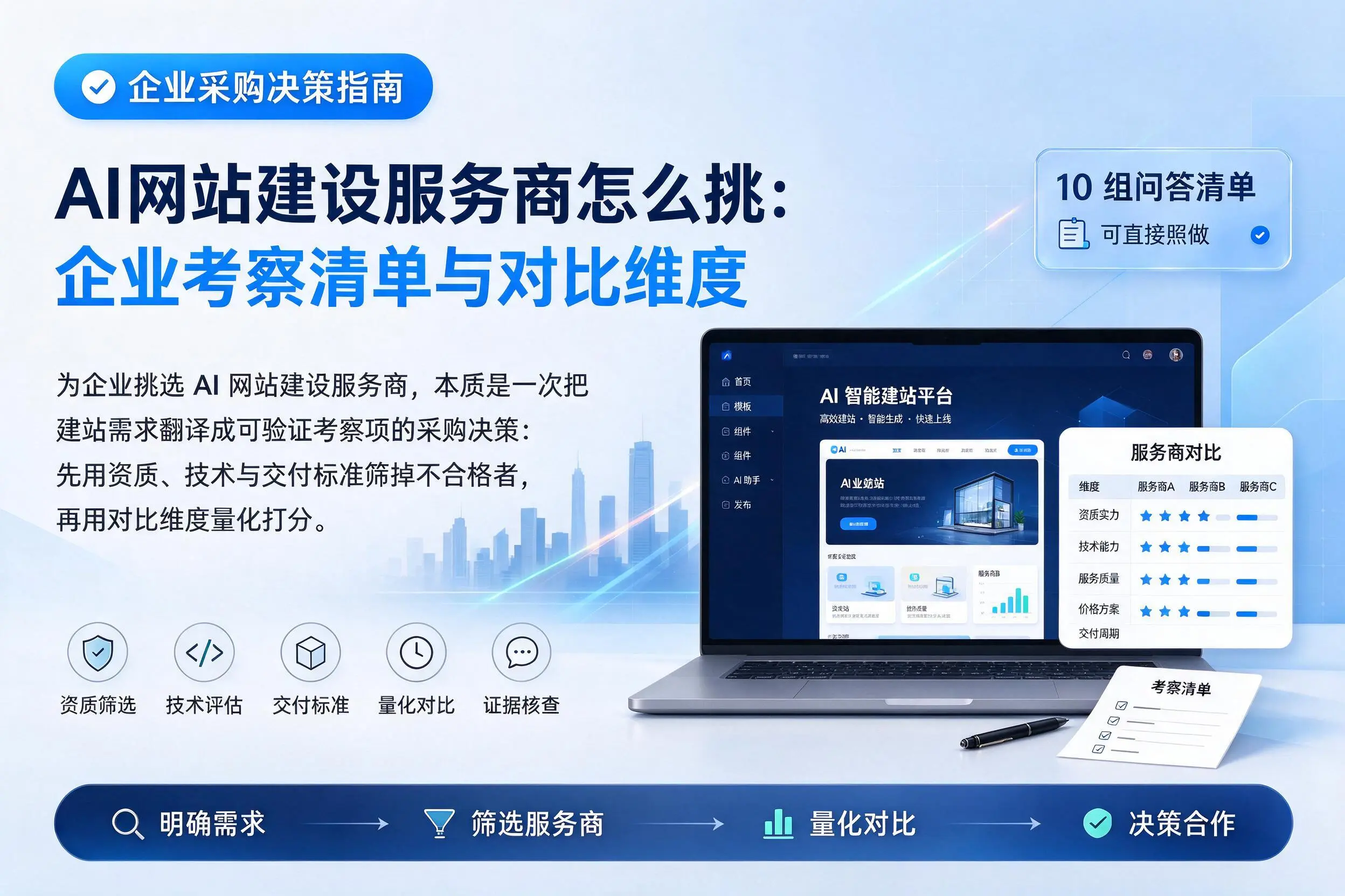 AI网站建设服务商怎么挑:南京企业考察清单与对比维度