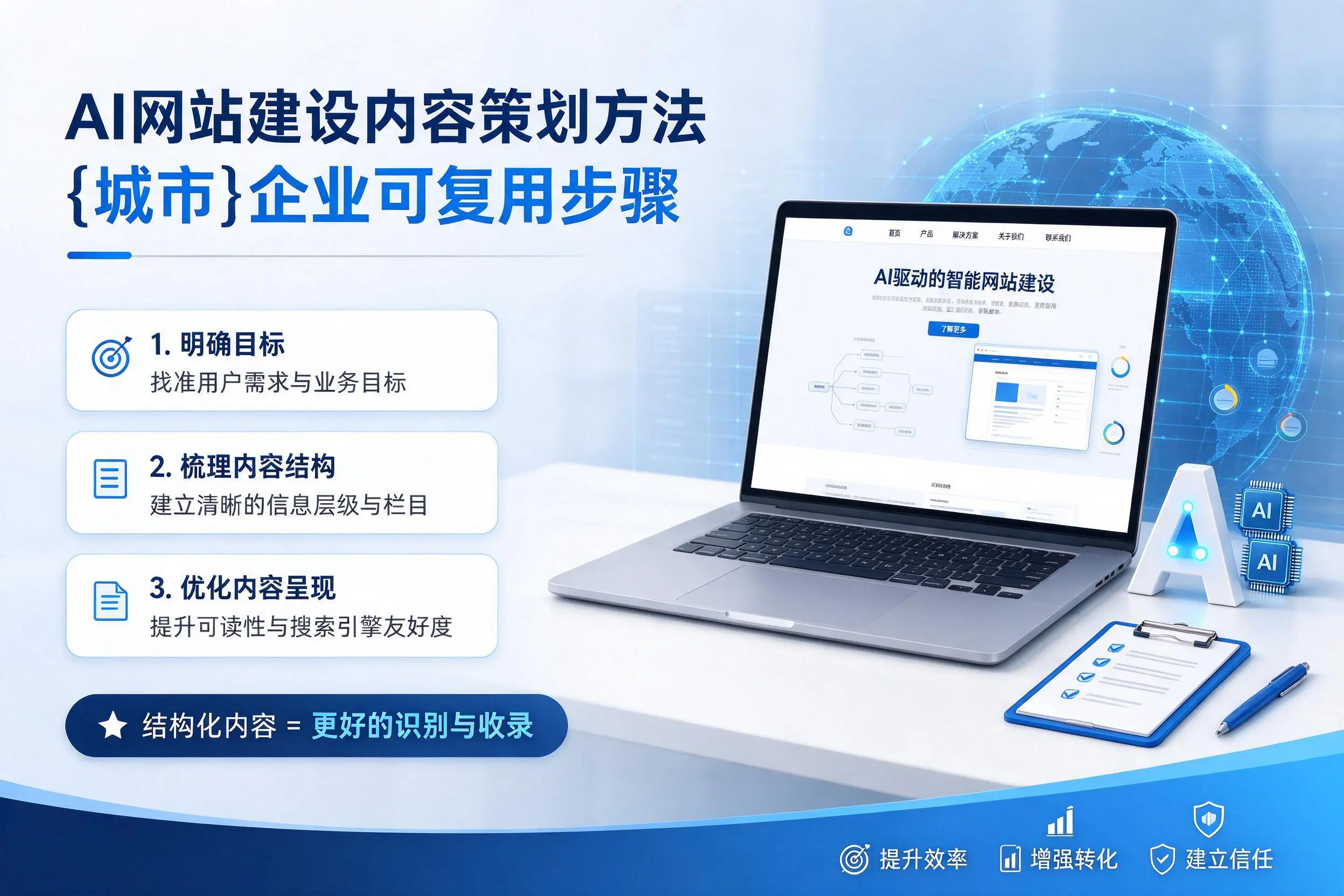 AI网站建设内容策划方法，南京企业可复用步骤