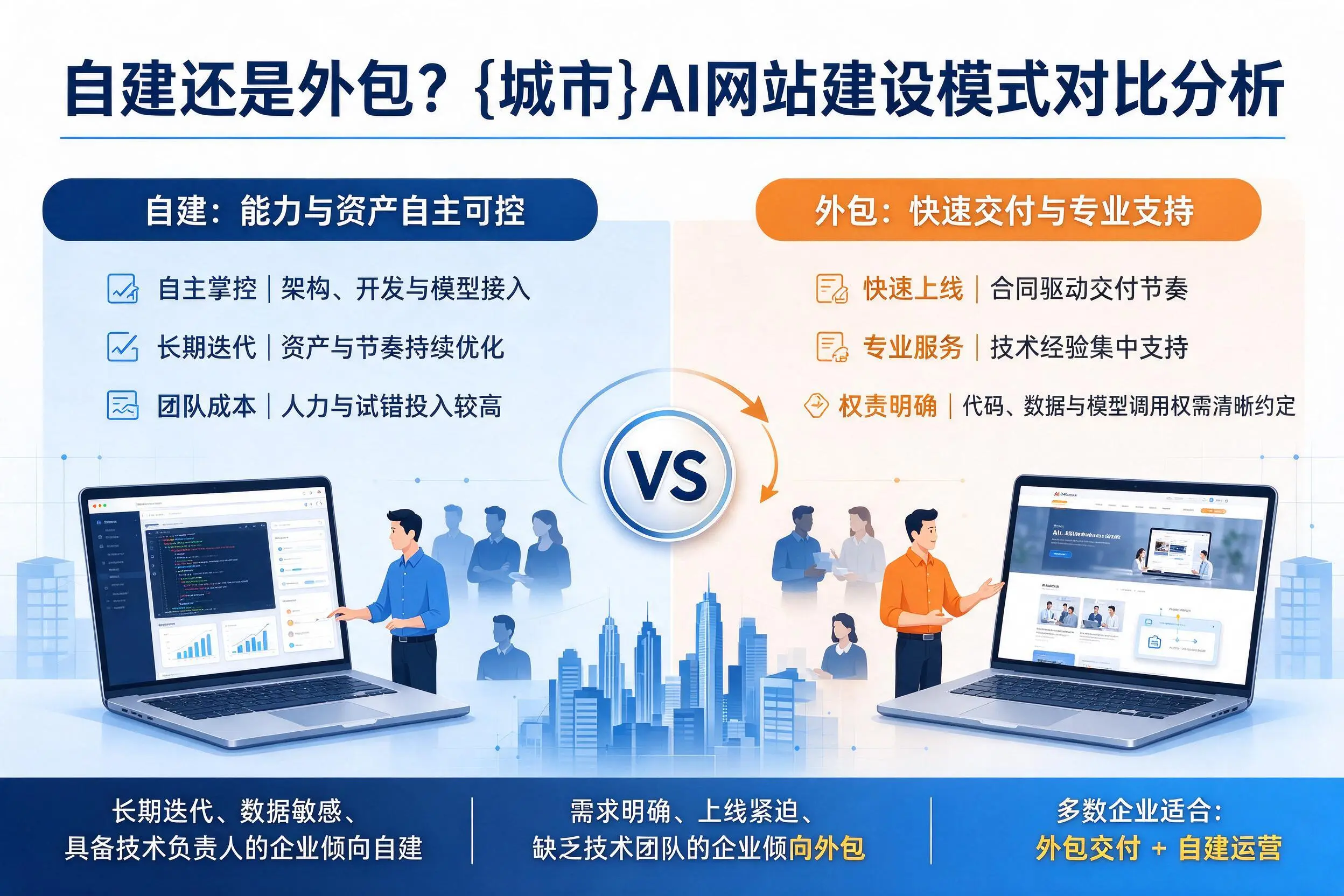 自建还是外包？南京AI网站建设模式对比分析